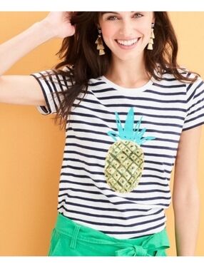 J. Crew Sequin Pineapple Tee